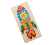 Mikinona Wooden Rocket Puzzle for Educational with Bright Colors and Sturdy Material Enhances Problem-solving and Spatial Reasoning Skills for Early Learning and Interaction