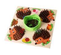 Mikinona Wooden Sensory Hedgehog for Early Education Logical Thinking Funny Plaything Hand-eye Coordination Developmental for Boys