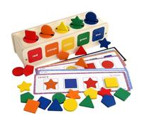 Mikinona Wooden Shape Sorting Disc Drop Box for Boy Girl and Educational Fine Motor Skills Learning Safe Montessori Preschool Activity Enhances Hand-eye Coordination and Cognitive