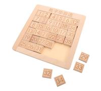 Mikinona Wooden Sliding Number Puzzle Montessori Digital Huarongdao Maze Brain Teaser Logical Thinking Training Game for Early Math Learning and Cognitive Development