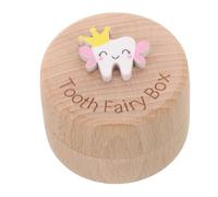Mikinona Wooden Teeth Keepsake Box Lightweight Tooth Holder Storage Fetal Hair Organizer Portable Memory Collection Container
