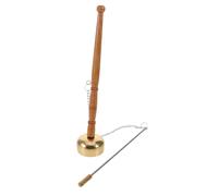 Mikinona Wooden Temple Yin Qing Bell for Buddhist Assembly Handheld Traditional Chinese Musical Instrument Copper Chime for Meditation Rituals