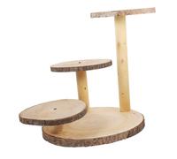 Mikinona Wooden Three Tier Cake Stand Rustic Khaki Dessert Display Tray