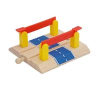 Mikinona Wooden Train Track Barrier Model Railway Accessory Realistic Dual-post Railing for Imaginative Play Educational DIY Railway Road Block for Motor Skill Development and Critical