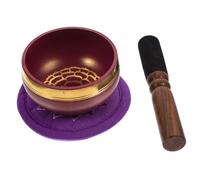 Mikinona Yoga Sound Bowl Meditation Singing Bowl Stick Purple Copper for Sound and Buddhism Practice