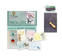 mikiprojekt® 2-in-1 Pricking Needle Set Children Including Embroidery Pictures for Children and Easy Instructions for Safe Success I Safe Prickling & Embroidery Children's Set Made of Safe Material I