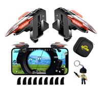 Mikirini 13 in 1 PUBG Mobile Controller Combo for iPhone & Android Phones | Cell Phone L2R2 4 Triggers for PUBG/Call of Duty/Free Fire, 9pcs Finger Sleeves for gaming, Max Phone Thickness:13mm