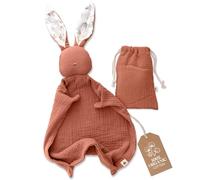 Mikito Organic Cotton Baby Muslin Lovey Bunny - Oeko-TEX & GOTS Certified - Security Blanket & Perfect Loveys for Babies - Unisex New Baby Gift for Ultimate Comfort & Peaceful Dreams