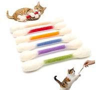 Mikiuly Catnip Sticks, Pack of 6 Cotton Buds Cat Toy, Cotton Buds Cat Chewing Wood Sticks for Cats, Care Cats Chewing Wood Sticks, Suitable for Teething Kittens (6 Colours)