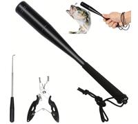 Mikiuly Fish Killer Fishing Pliers, 3 Sets Fishing Fish Killer, Stainless Steel Hook Remover, Dead Bat Fishing with Non-Slip Handle, Hand Strap Fish Narcore, Split Ring Pliers, Fishing Accessories