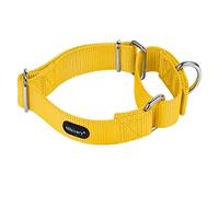Mikivery Martingale Dog Collars Nylon Adjustable and Safety Choke Training Yellow Comfortable Pet Collar for Medium and Large Dogs