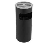 MIKIYUEER 15L Stainless Steel Trash Can - Litter Bin Waste Bin with Removable Inner Bin 201 Grade Brushed Finish Ideal for Home/Public Spaces/terraces/gardens (25 * 61cm) (Black)