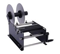 MIKIYUEER MT-30 Black Manual Labeling Machine for Round Bottles 0.79in-4.72in Diameter 10-30pcs/min Speed High Accuracy ±0.5mm for Cosmetic Beverage Food Industries