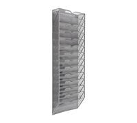 MIKIYUEER Wall Pocket File Holder - Document Organiser (90cm Tall) Mail Organiser Magazine Storage Rack Hanging/Stick-On Design Ideal for Organizing Files Documents Folders Clipboards (Silver)