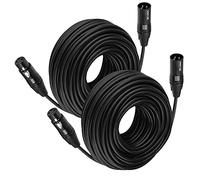 MIKIZ XLR Cables 25 ft 2 Pack - Premium Balanced Microphone Cable with 3 Pin XLR Male to Female Balanced