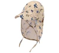 Mikk-Line - Kid's Summercap Long Neck AOP - Cap size 49 cm - 18-24 Months, sand