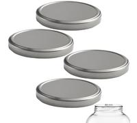 mikken 4 Lids TO 100/10.3 cm for Large Preserving Jars Twist-Off Replacement Lid Screw Lid for Jars Colour Silver