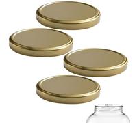 mikken Twist-Off Replacement Lid for Large Jars, 100/10.3 cm, Pack of 4, Gold