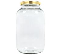 Mikken XL Preserving Jar 3400 ml with Screw Lid Gold Storage Jar with Labelling Label