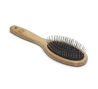 Mikki Bamboo Ball Pin Brush, for Grooming Dog, Cat, Puppy with Medium to Thick Hair Coats, Handmade from Natural Sustainable Bamboo, Small,Brown
