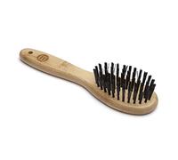 Mikki Bamboo Bristle Brush, for Grooming Dog, Cat, Puppy with Smooth, Short to Medium Hair Coats, Handmade from Natural Sustainable Bamboo, Small, Brown