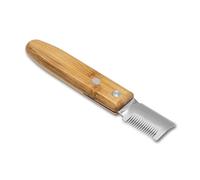 Mikki Bamboo Stripping Knife For Dog Grooming, For Stripping Overgrown Hair from Top Coat, Long Lasting Anti-Rust Blades, Easy Hold Contoured Handle, Coarse Tooth for Wire Coated Dogs