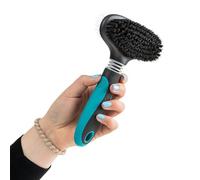Mikki Dog, Cat Dual Slicker Brush Remove Knot, Tangle -2 sided -Nylon and Ball Pin for Med-Large Pets