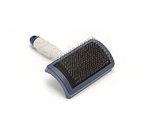 Mikki Dog, Puppy Grooming Curved Head Slicker Brush, Shedding tool, for Cockapoos, Labradoodles, Cavapoos and Golden Doodles, Blue, Grey,X-Small