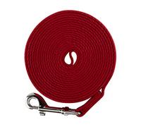 Mikki Dog, Puppy Recall Training Line Lead - Cotton Webbing Lightweight Walking Leash - Black/Red, XL, 30FT/9M Long