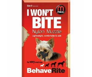 MIKKI I WON'T BITE DOG PUPPY SOFT BREATHABLE NYLON MUZZLE STOP BITING 13 SIZES