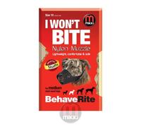 DOG MUZZLE No 10 Staffy Bull Terrier Size MIKKI I WON'T BITE Fabric Dog Muzzle