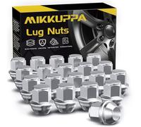 MIKKUPPA M12x1.5 Wheel Nuts - Replacement for 2006-2020 Ford Fusion, 2012-2018 Focus, 2001-2022 Escape, 2011-2019 Fiesta, 2013-2020 EcoSport, One Piece Chrome OEM Factory Style Bulge Acorn Seat Lug