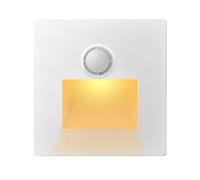 MIKMLYZE LED Stair Light Motion Sensor Recessed Wall Light 2-3W Warm White Indoor Step with Infrared Human Body Sensor, IP20, PC Flame Retardant Panel, Suitable for 60mm(White)