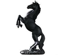 MIKMLYZE Style Resin Horse Statue, 30cm Handcrafted Horse Figurine,for Home Office Decor, Black White Bronze Lawn Ornament for SCULPTURE(A)