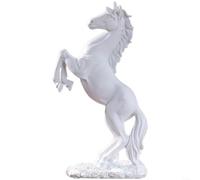 MIKMLYZE Style Resin Horse Statue, 30cm Handcrafted Horse Figurine,for Home Office Decor, Black White Bronze Lawn Ornament for SCULPTURE(B)