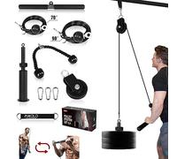 Mikolo Fitness LAT and Lift Pulley System, Dual Cable Machine(70'' and 90'') with Upgraded Loading Pin for Triceps Pull Down, Biceps Curl, Back, Forearm, Shoulder-Home Gym Equipment(Patent)