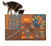 MikooMikoo Snuffle Mat for Dogs - Dog Puzzle Toys, Enrichment Dog Feeding Mat for Smell Training and Slow Eating (Brown)