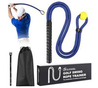 MIKOSI Golf Rope Swing Trainer, Multi-Purpose Golf Swing Trainer Adjustable Resistance to Improve Tempo & Speed, Golf Practice Equipment with Soft Weighted Ball for Indoor Outdoor Practice, Blue