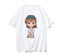 Mikoto Misaka Tshirt A Certain Scientific Railgun Japanese T-Shirt PlFashion Men Cartoon Tees 100% Cotton T Shirt White M