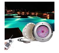 MIKOTR LED Pool Lights with Niche PAR56 Stainless Steel Material 12V AC IP68 Recessed Underwater Lamp for Swimming Pool with Film Type Waterproof(RGB+remote control,6W)