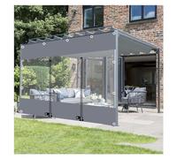 MIKOTR Plastic Transparent Curtain With Zip for Pergola, Outdoor Clear Waterproof Tarp Side Panels PVC Plastic Transparent Cover Sheet, Customisable(250x250cm(8.2 * 8.2ft))