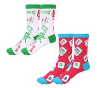 Mikovivi 2 Pairs Mahjong Socks, Novelty Women Cotton Socks with Classic Mahjong Patterns Funny Chinese New Year Gifts Mah Jong Lovers Jewelry Accessories