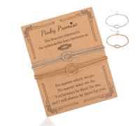 Mikovivi 2 Pcs Couples Bracelets with Card, Unbreakable Love Knot Long Distance Bracelets Romantic Forever Couple Matching Jewelry for Her Him Promise Relationship Jewelry Gift