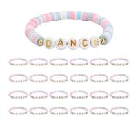 Mikovivi 24pcs Polymer Clay Dance Bracelets, Elastic Bead Beaded Bracelets Ideal Women Dancer Ballerina Jewelry Gifts and Birthday Ballet Recital Party Favors Dancing Competition Friendship Prizes