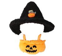 Mikovivi 2pcs 6.7 Inch Halloween Doll Clothes Set, Knit Orange & Black Pumpkin Outfit + Halloween Hat Doll Clothing Accessories for Decoration & Display