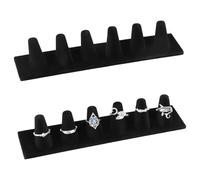 Mikovivi 2pcs Black Velvet Ring Display, Finger Ring Holder Display Stand Jewelry Storage Organizer for Counter Bedroom Shops Showcase