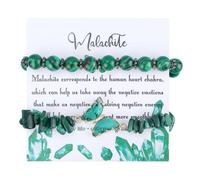 Mikovivi 2pcs Gemstone Bracelets for Women Men, 0.3 Inch Diameter Bracelets Stones and Crystals Elastic Natural Stone Bracelet Bead Bracelets for Valentine's Day Birthday Gift