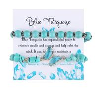 Mikovivi 2pcs Gemstone Bracelets for Women Men, 0.3 Inch Diameter Bracelets Stones and Crystals Elastic Natural Stone Bracelet Bead Bracelets for Valentine's Day Birthday Gift