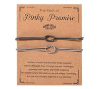 Mikovivi 2pcs Matching Couples Bracelets, Adjustable Forever Love Knot Bracelets Friendship His and Hers Jewelry Anniversary Birthday Christmas Valentine’s Day Gifts Ideal for Men Women Best Friends