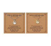 Mikovivi 2pcs Mustard Seed Mountain Necklace, Stainless Steel Faith Necklace Inspirational Religious Christian Jesus Jewelry Gifts for Women Friends Mom